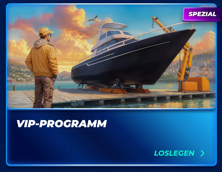 Mann betrachtet Luxusjacht – BassBet VIP-Programm