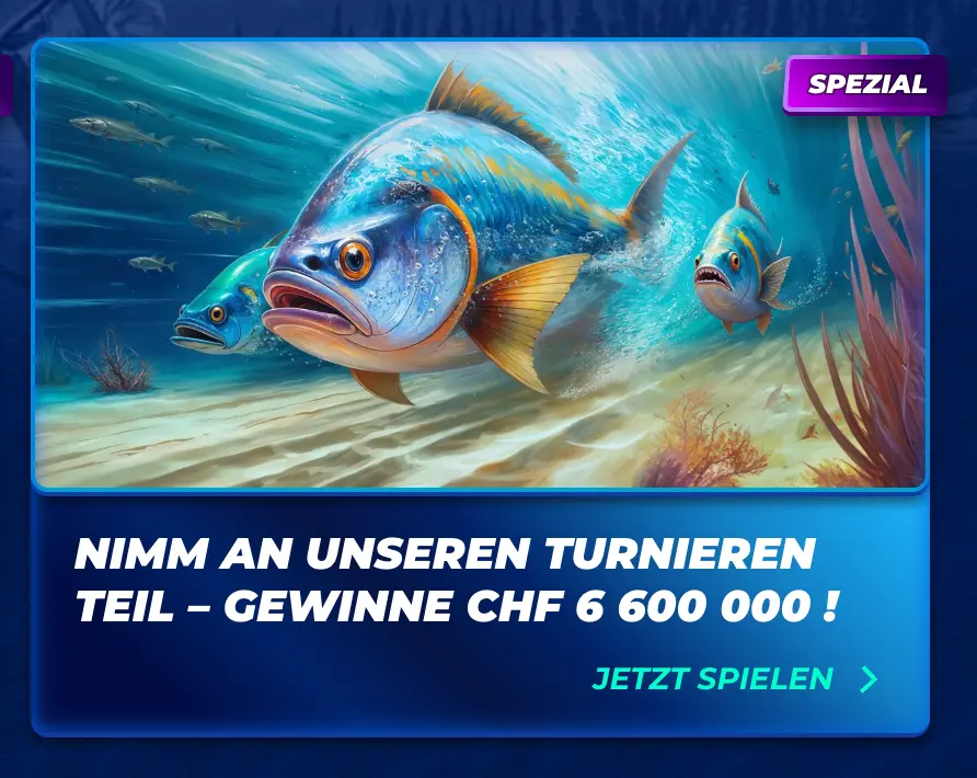 Unterwasser-Szene mit Fischen – Turnierpreise bis zu CHF 6 600 000